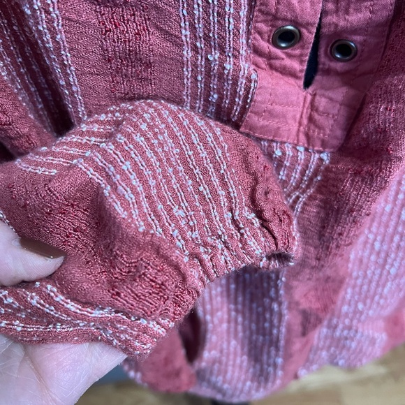 Free People Orange Long Sleeve Buttoned Blouse - Picture 3 of 7